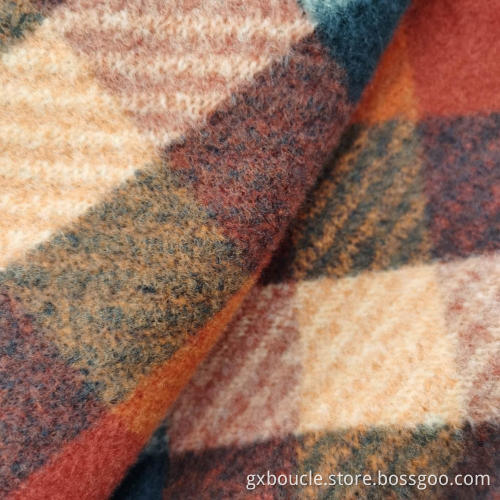Boucle fashion Plaid wtih brushed fabric